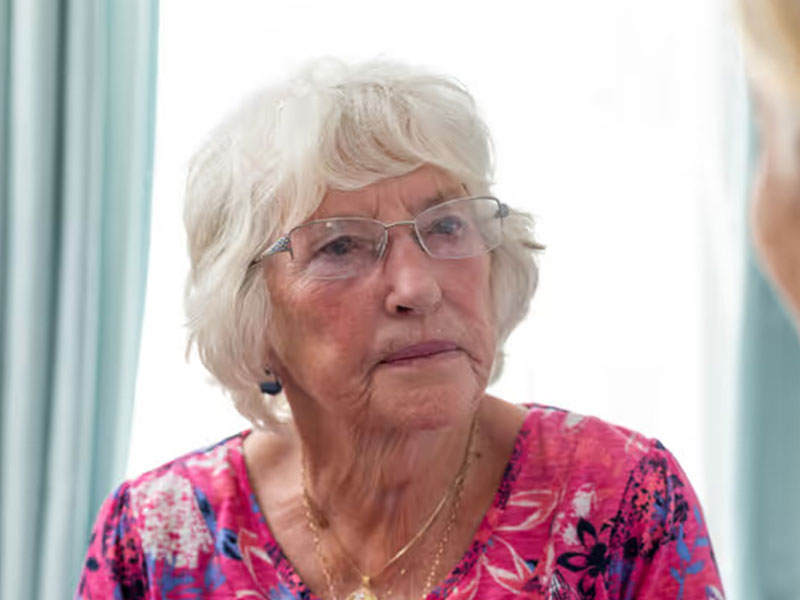Woman listening intently
